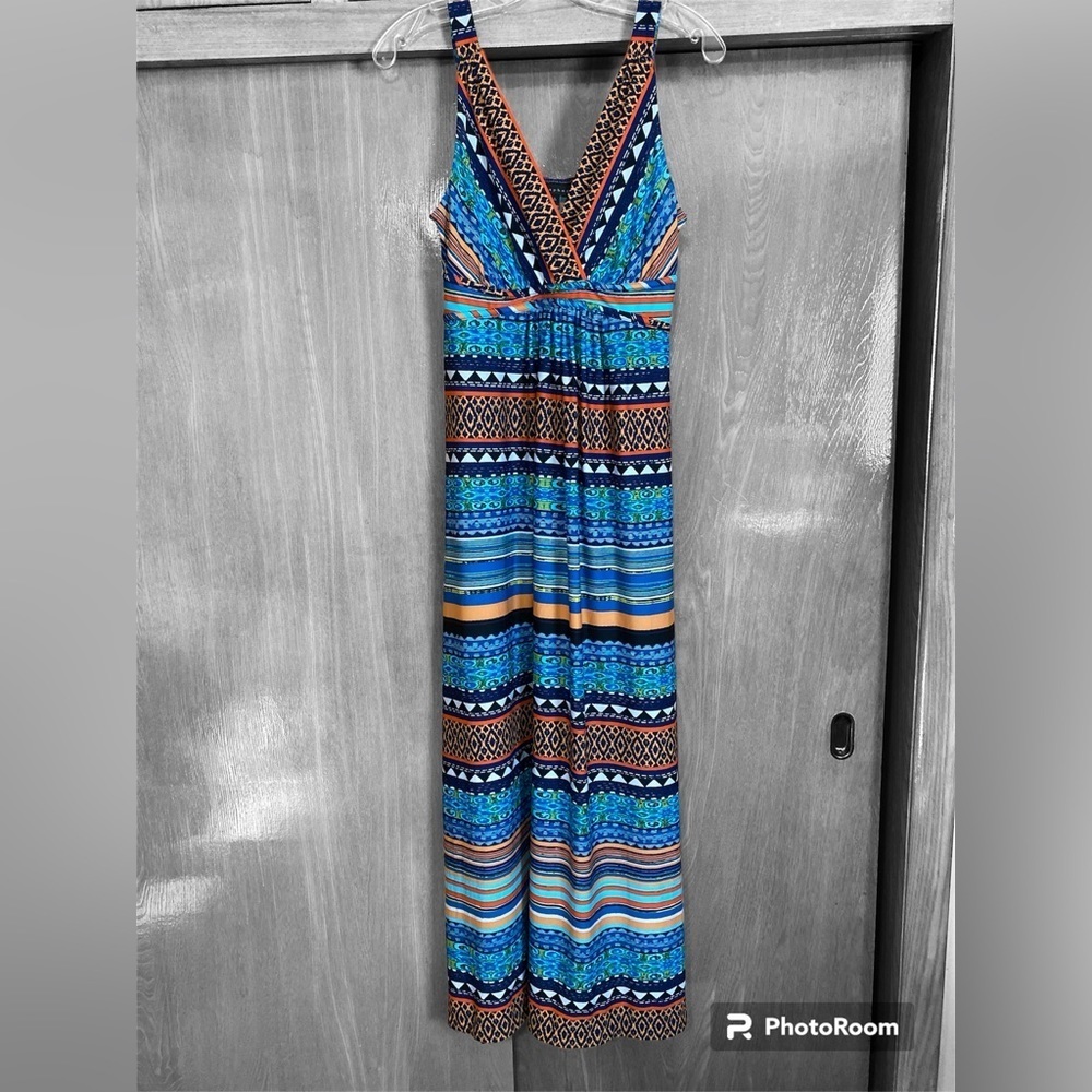 Metaphor, maxi sleeveless summer boho stripe dress size small